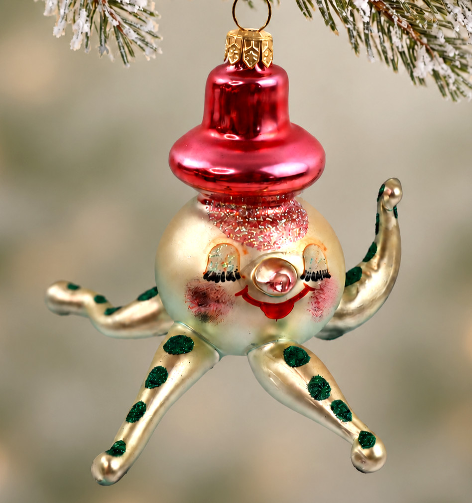 Christopher Radko WALLY Squid Octopus Italian Glass Ornament vtg #93-223 w/ box