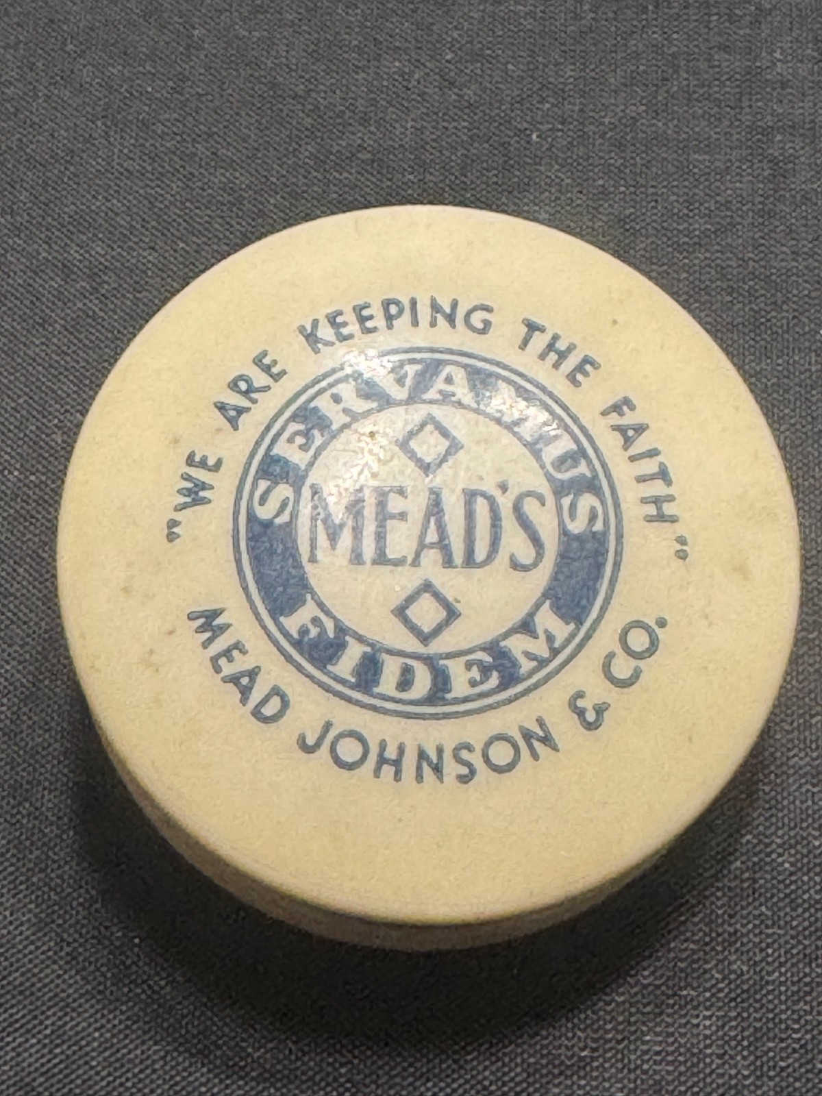 A-123 VINTAGE ADVERTISING POCKET TAPE MEASURE  CELLULOID MEAD JOHNSON CO