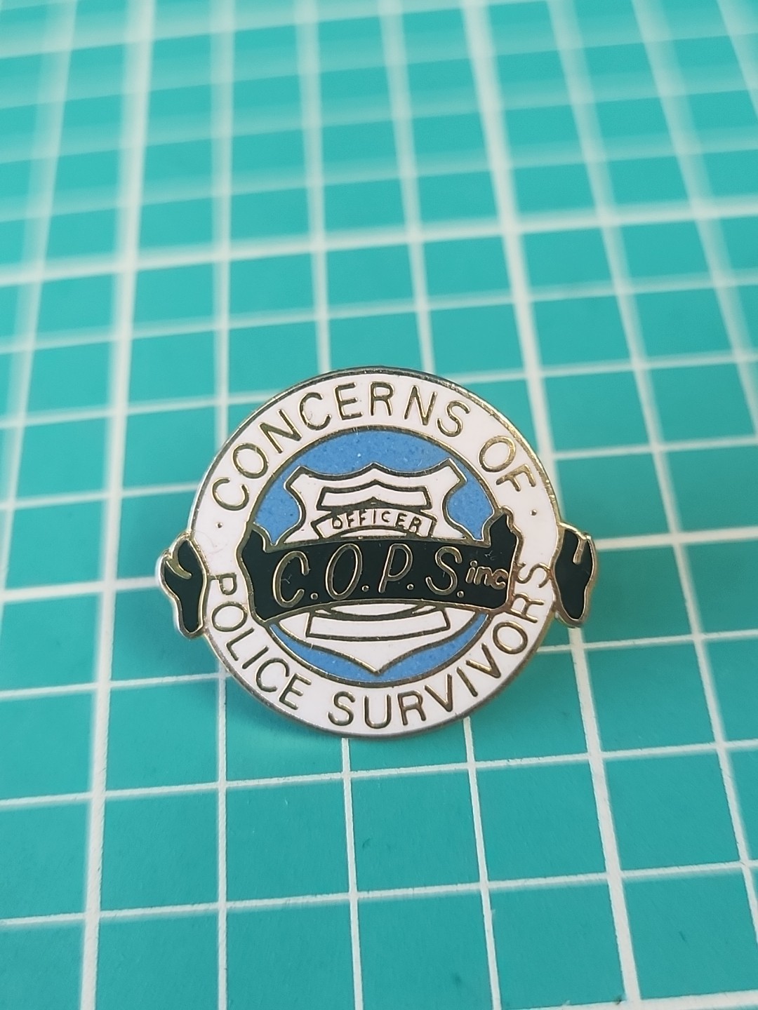 Vtg COPS Concerns Of Police Survivors Logo Gold Tone Lapel Pin