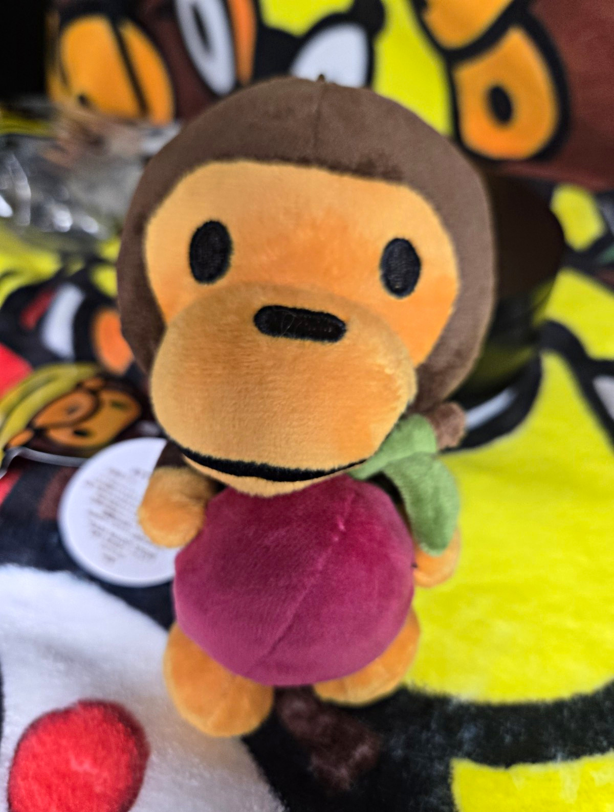 A Bathing Ape BAPE Baby Milo Plush Monkey Keychain w/ Key Ring Brown Tan