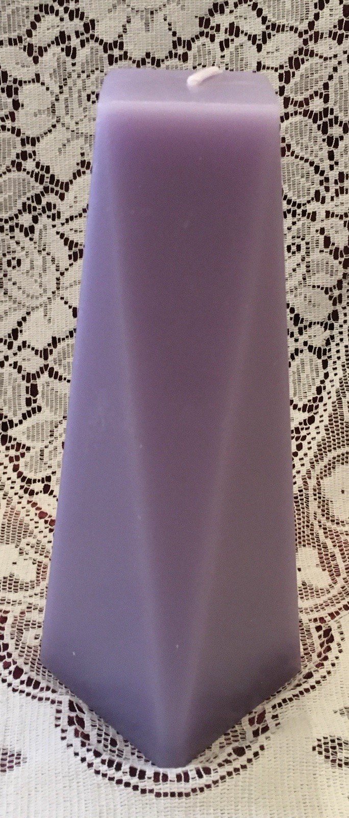 PartyLite DISCOVER 3 x 8½ Obelisk Pillar Candle S10652 New Signature Purple HTF