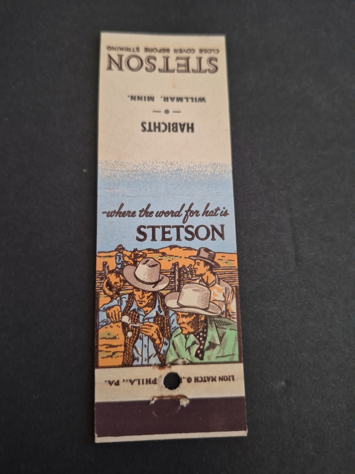 STETSON HATS, HABICHTS STORE, WILLMAR MN, COWBOY  COVER