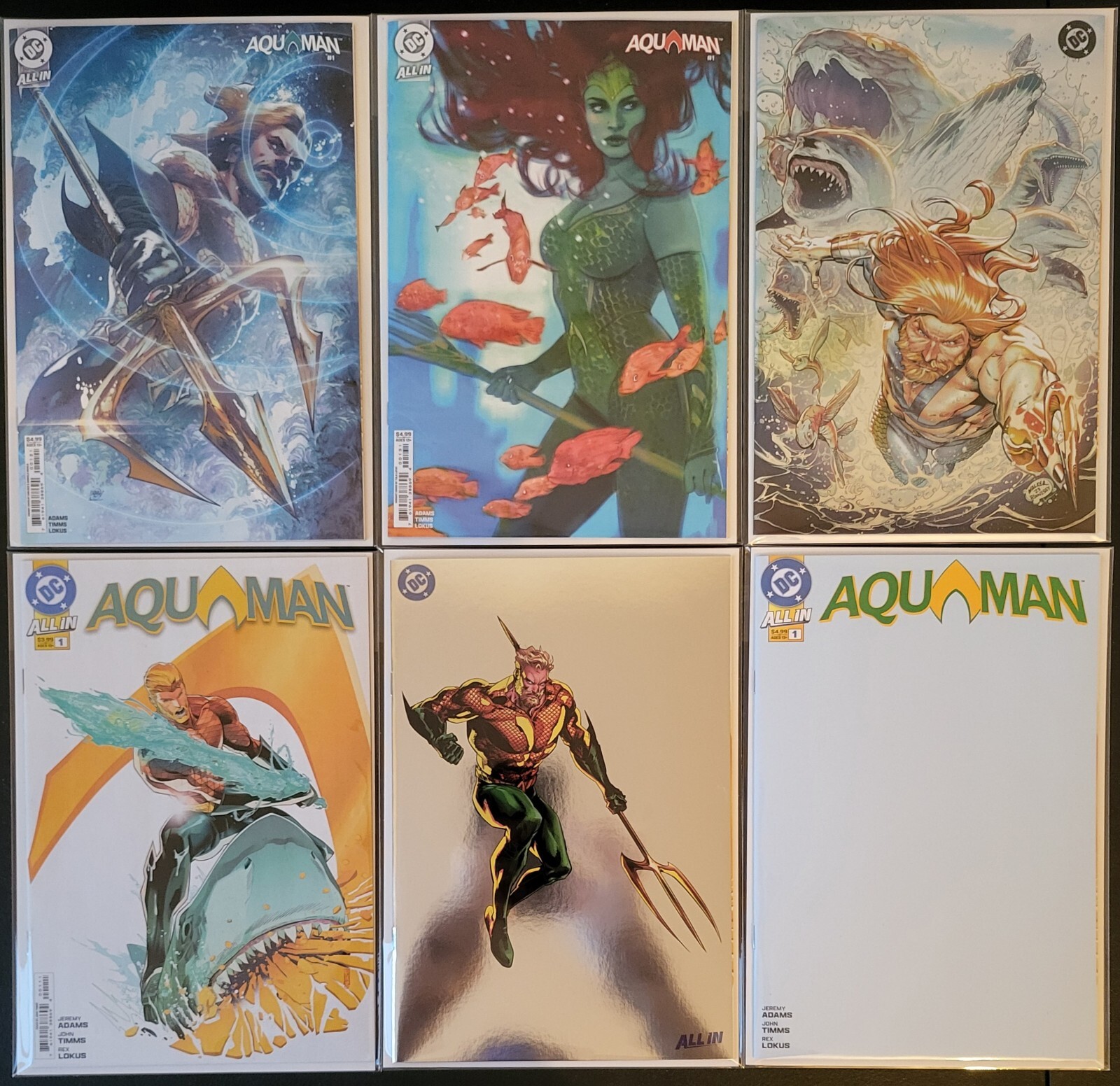 Aquaman #1, Lot of 6 Standard Covers, NM or Better , 1st