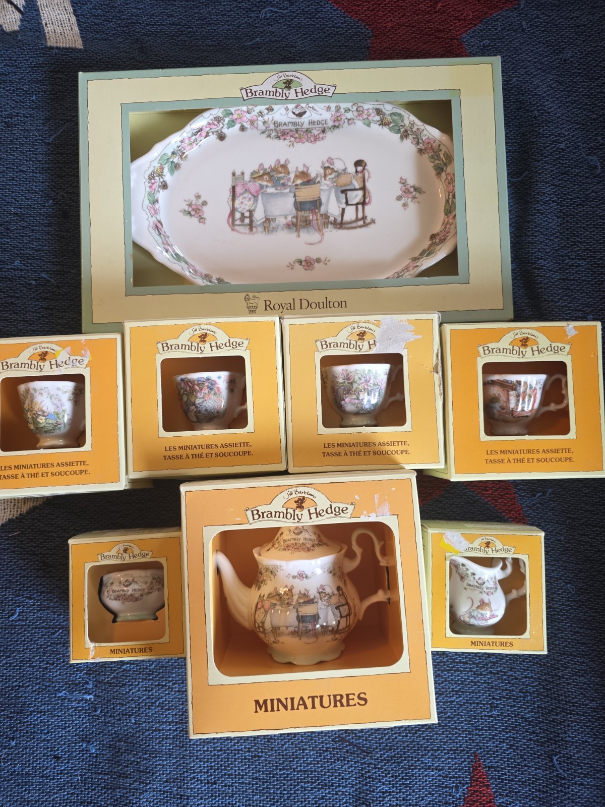 Royal Doulton Brambly Hedge Complete 17 Pc Four Seasons Mini Tea Set Boxed Rare