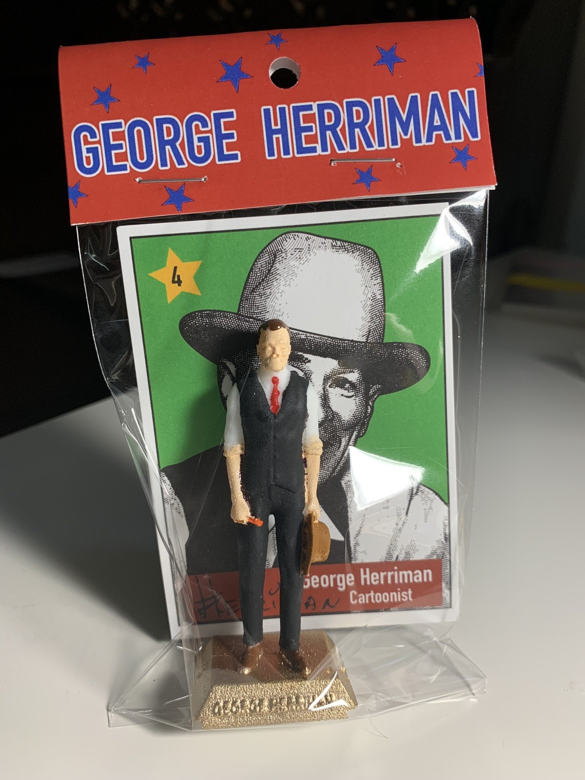 Krazy Kat Cartoonist GEORGE HERRIMAN Figurine. Resembles Marx Presidents Series