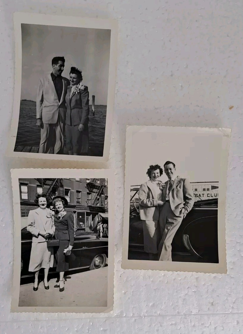 Lot Of 3 Original 1940\'s, 50\'s? Black & White Photos Couples Men & Women