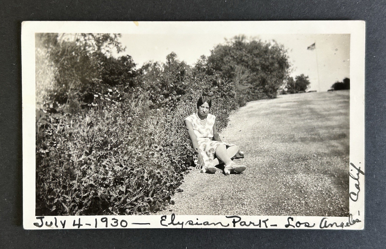Vint July 4th 1930 RPPC Black Woman Elysian Park Los Angeles CA July 4 Photo
