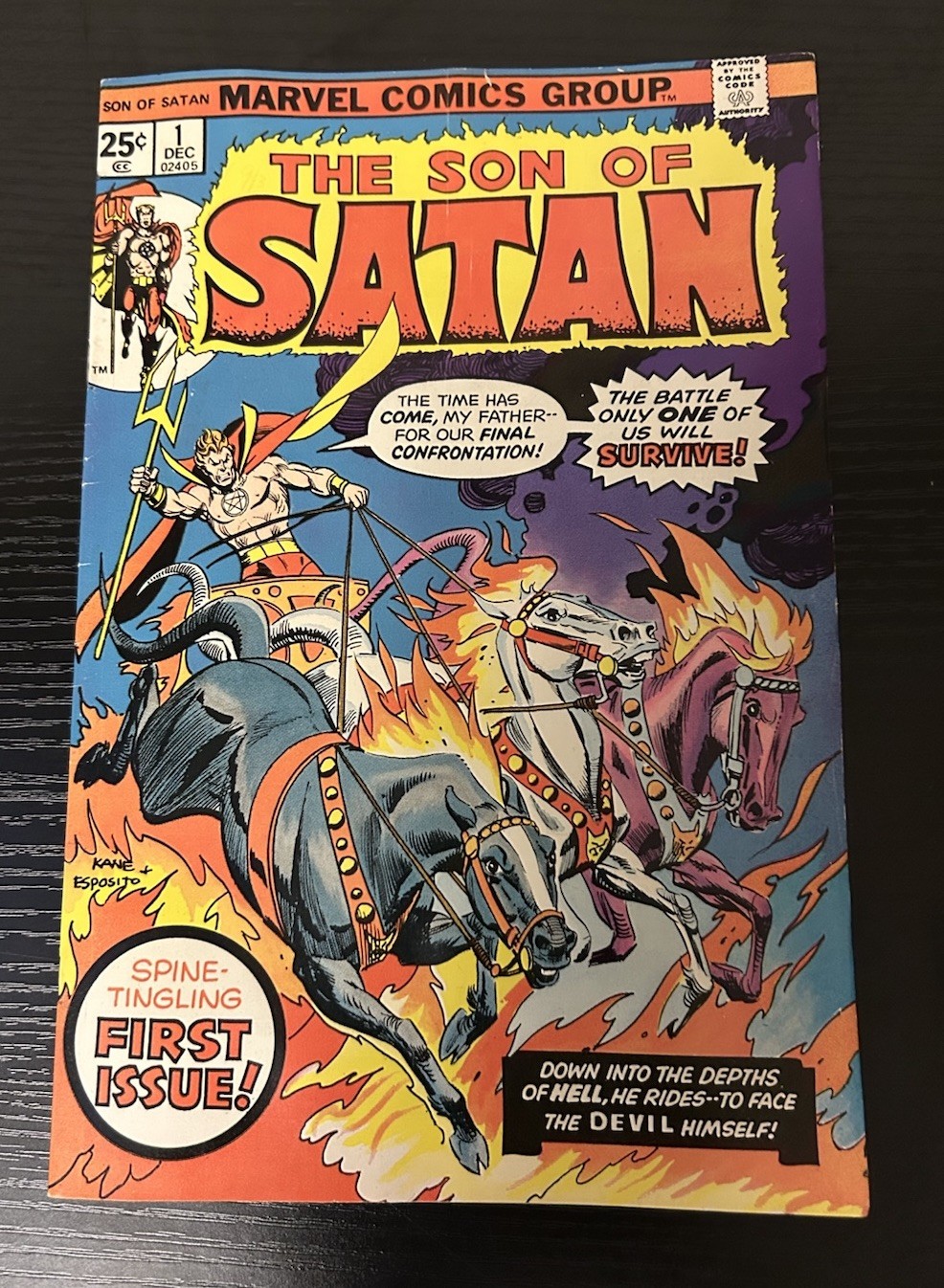 THE SON OF SATAN #1 Vintage 1975 Solo Daimon Hellstrom MARVEL COMICS VG/FINE🔑🔥