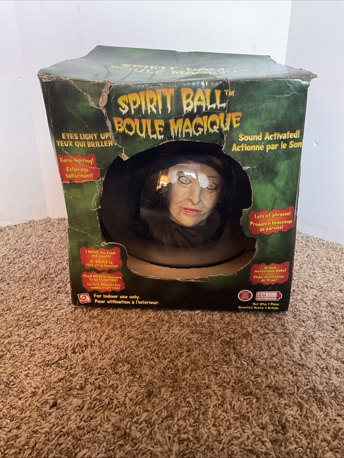 Gemmy Boule Magique Animated Spirit Ball Halloween Talks Lights 2005  New