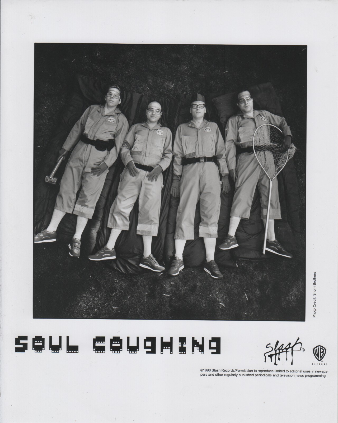 90s Alternative Rock Band SOUL COUGHING B&W 8x10 Publicity PHOTO 1998