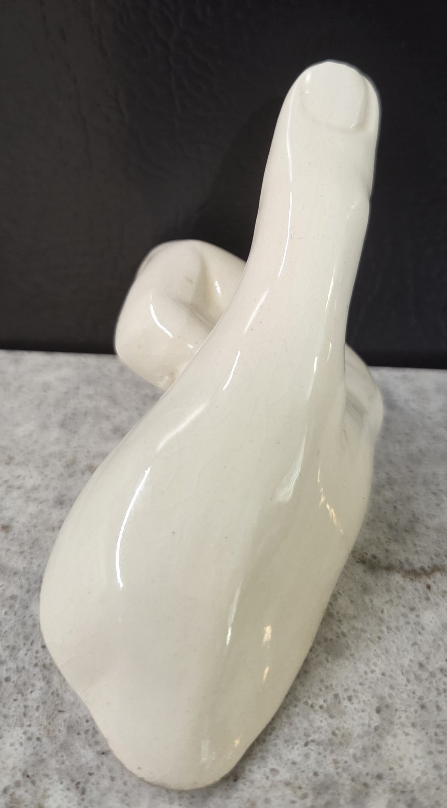Nancy Funk Ceramic Thumb Hook ~ Vintage Unusual Useful Art ~ 1970s Signed CA