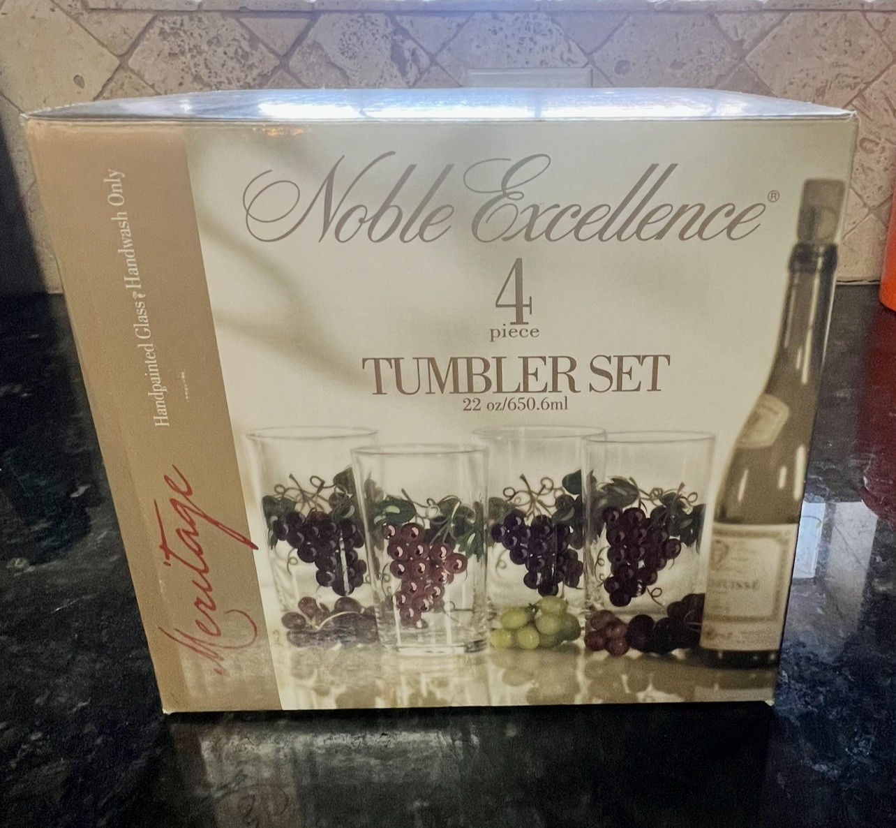 Noble Excellence Meritage Tumbler Glass 22 oz.  Set of 4