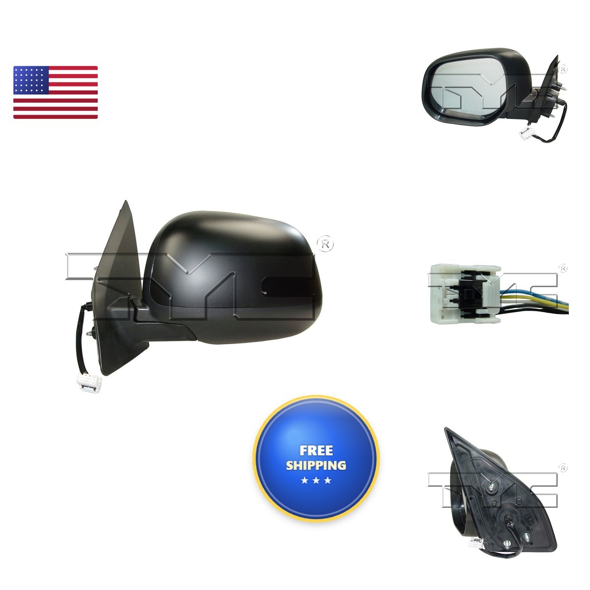TYC 6600042 Door Mirror Left-Side Compatible 2011-2016 Mitsubishi Outlander