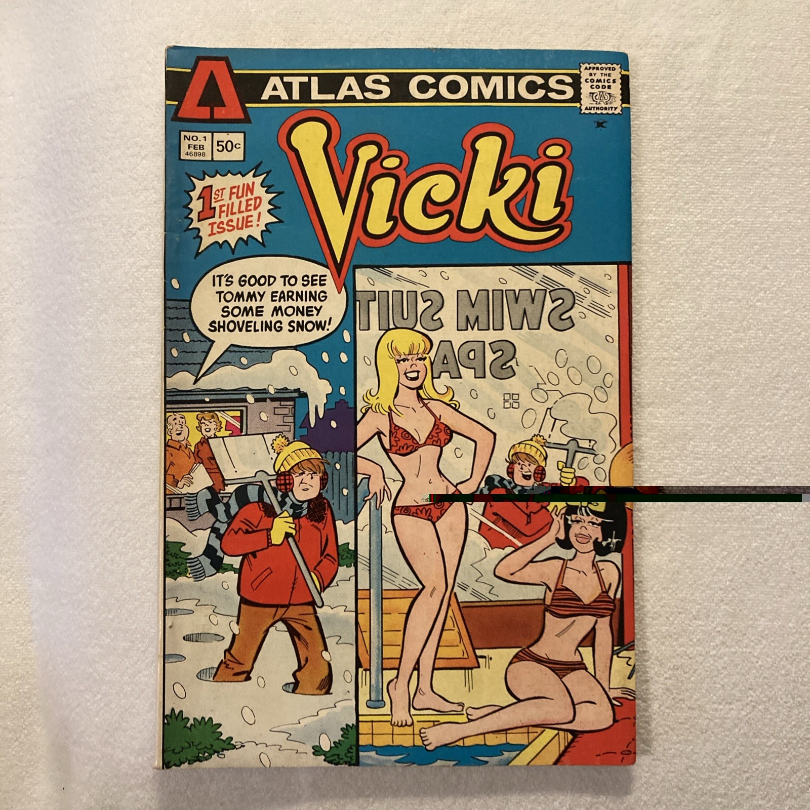 Vicki #1 Atlas Comics 1975 Stan Goldberg Swimsuit Cover Tippy Teen