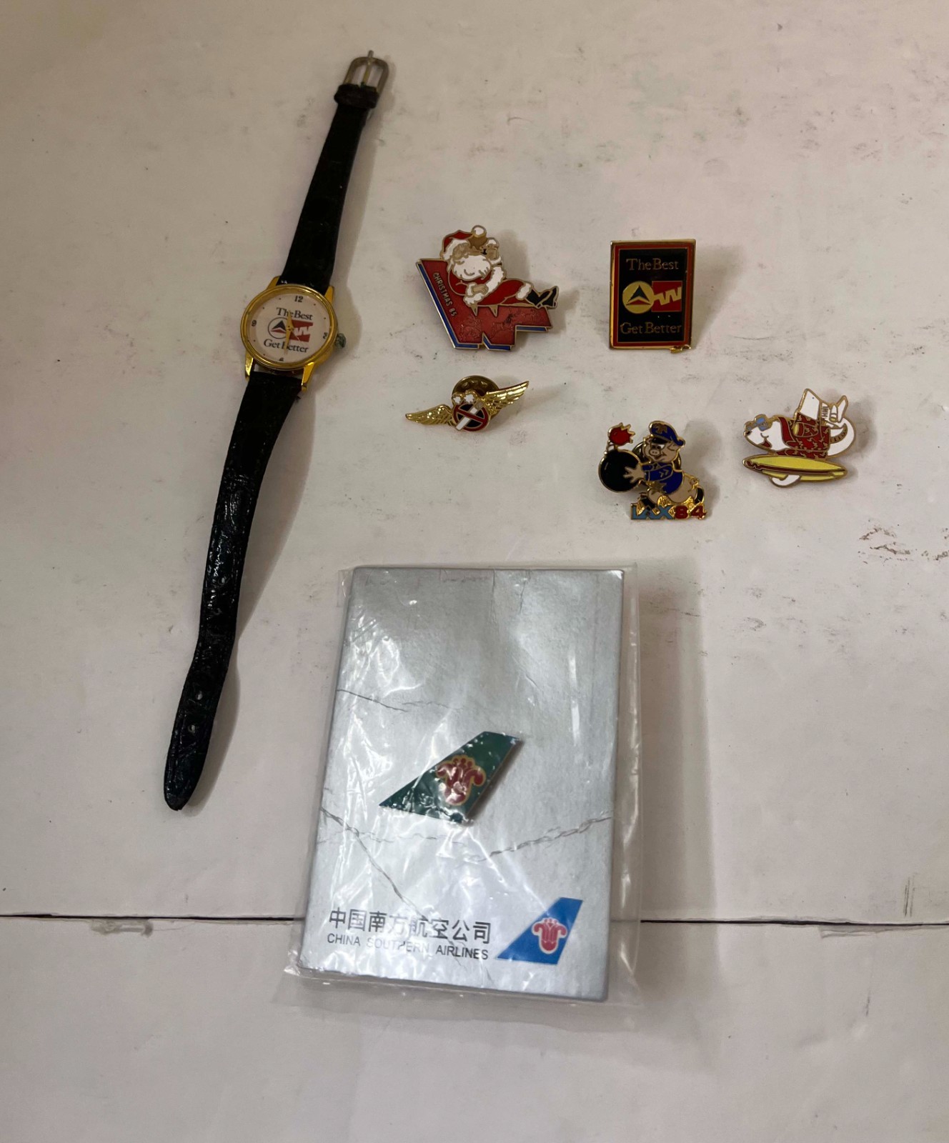 Vintage Western Delta China Southern Airlines Pins Lot No Smoking LAX 84 Watch