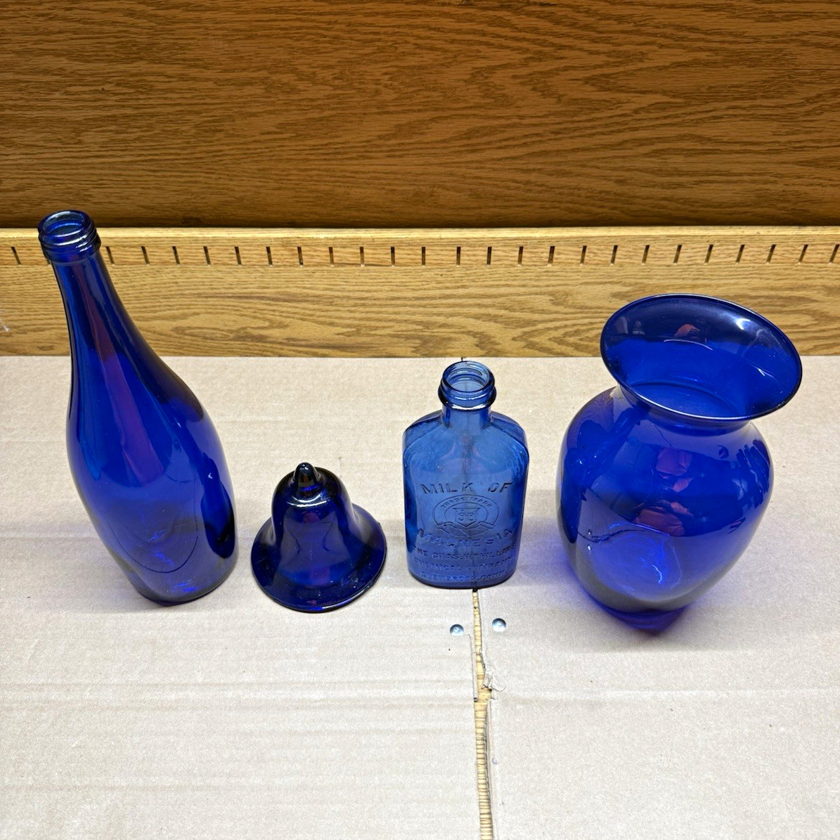 Vintage cobalt blue collectible set of 4