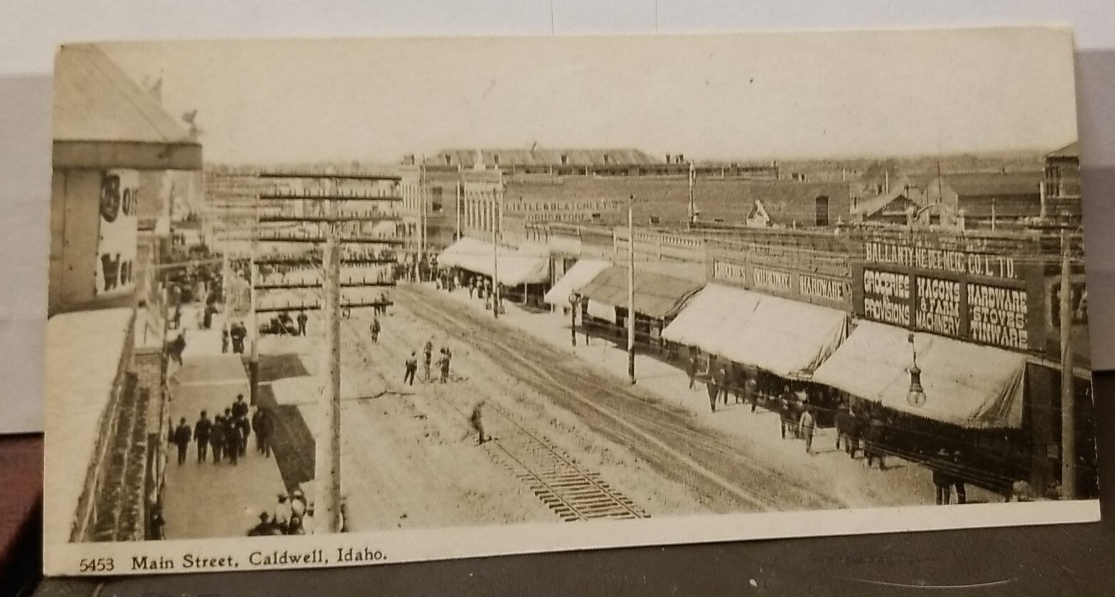 MAIN ST. CALDWELL IDAHO Real Photo Postcard RPPC Cancel Stamp 1907 