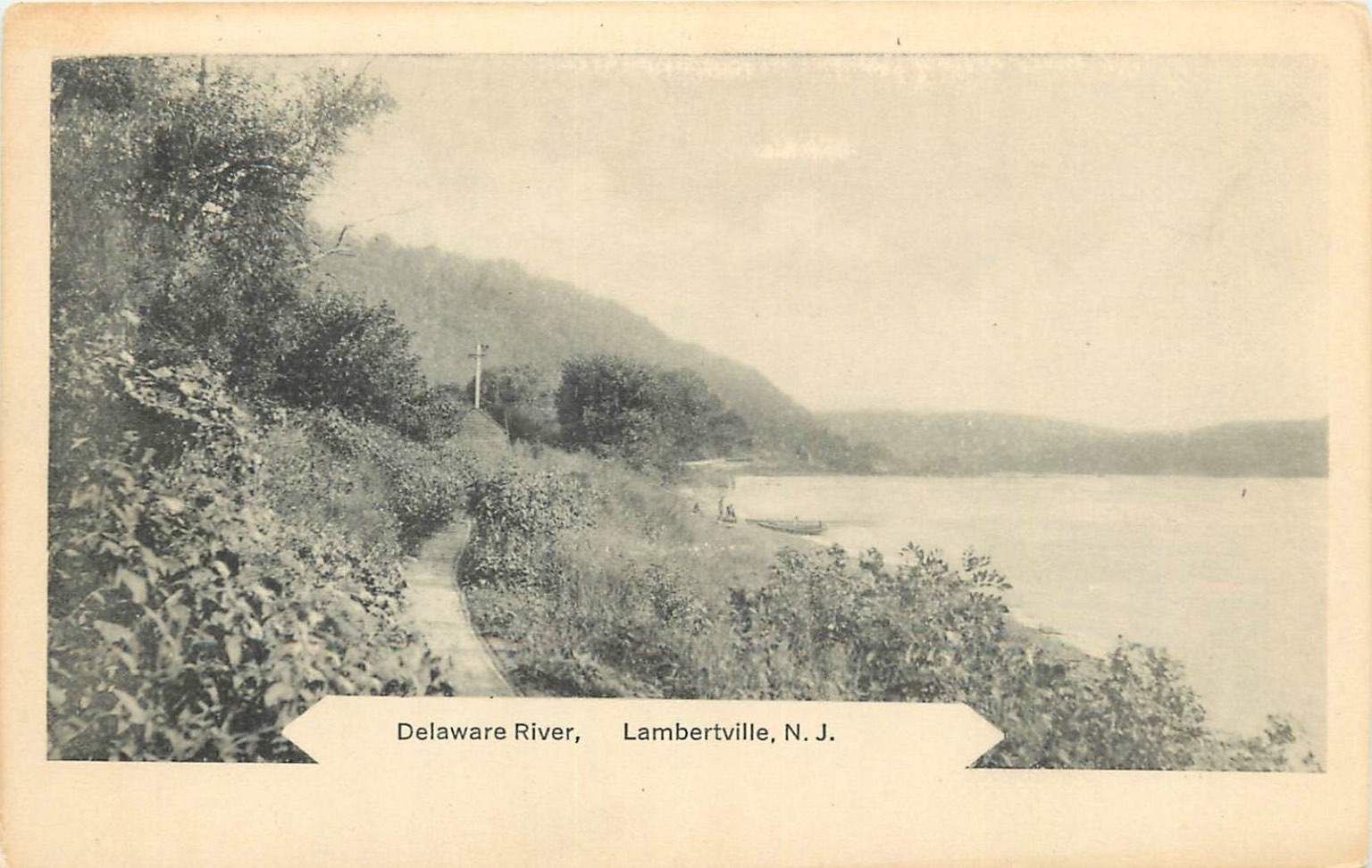Delaware River Lambertville NJ RPPC J B Kline & Son Cosmos Postcard c1910