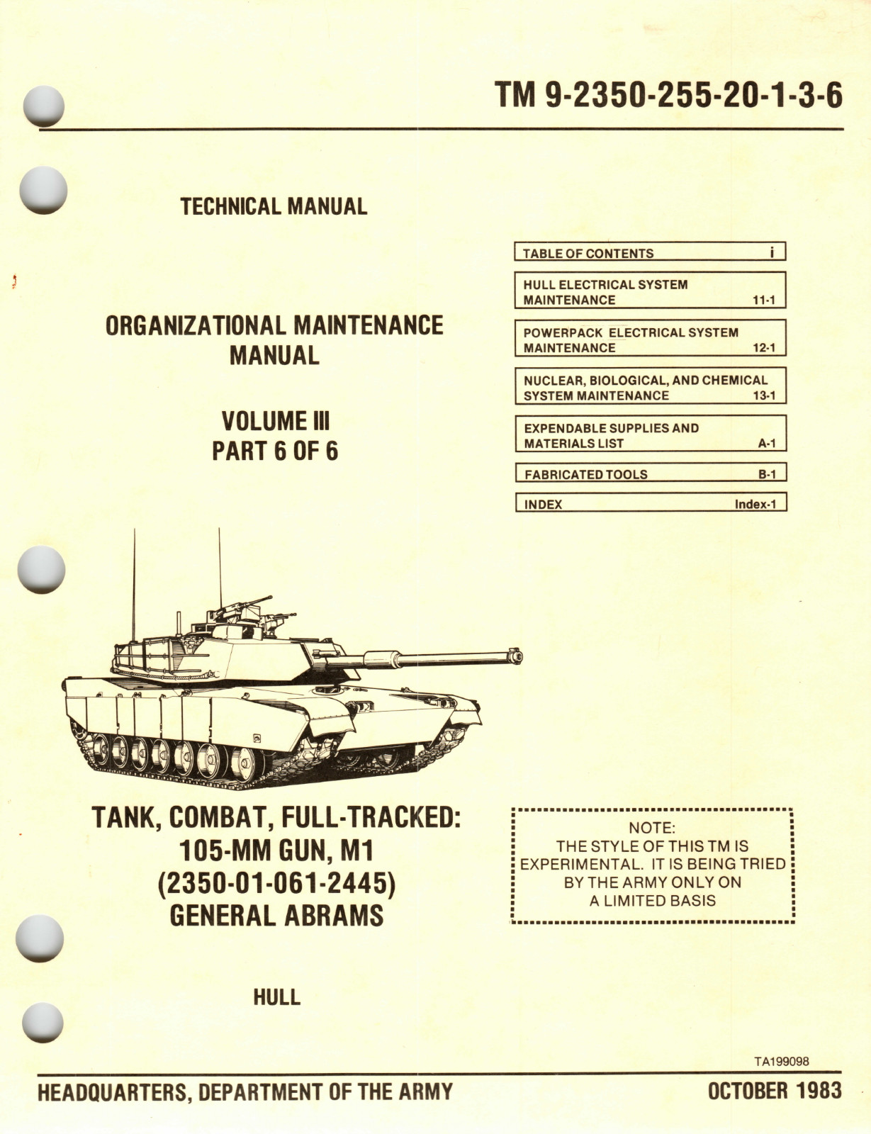 788 Page 1983 TM 9-2350-255-20-1-3-6 M1 ABRAMS TANK Hull Maintenance on Data DVD