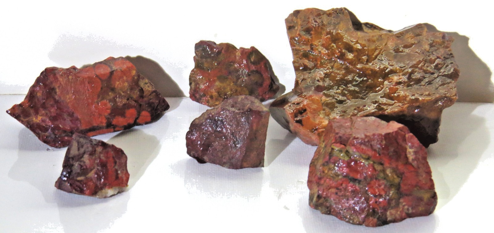 LOT OF 6 MORGAN HILL POPPY JASPER STONES - 8.2 OZ