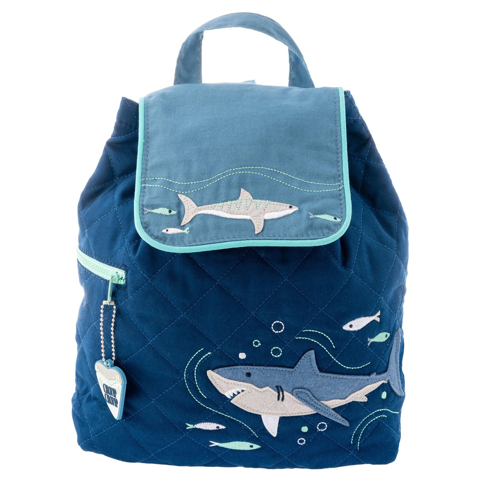 Stephen Joseph Kids' Toddler Quilted Backpack, Navy Shark