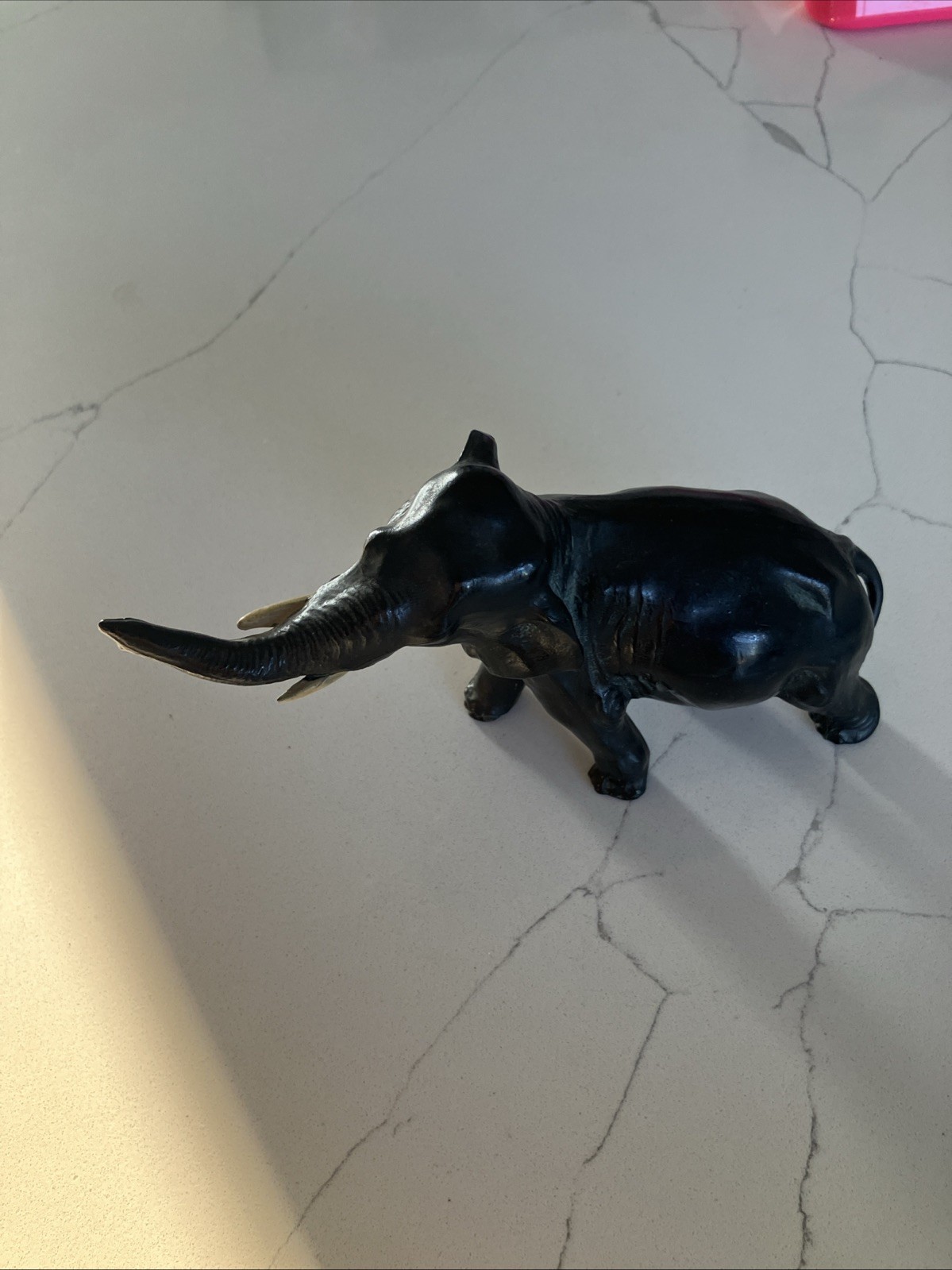 vintage dark-patinated spelter elephant figurine