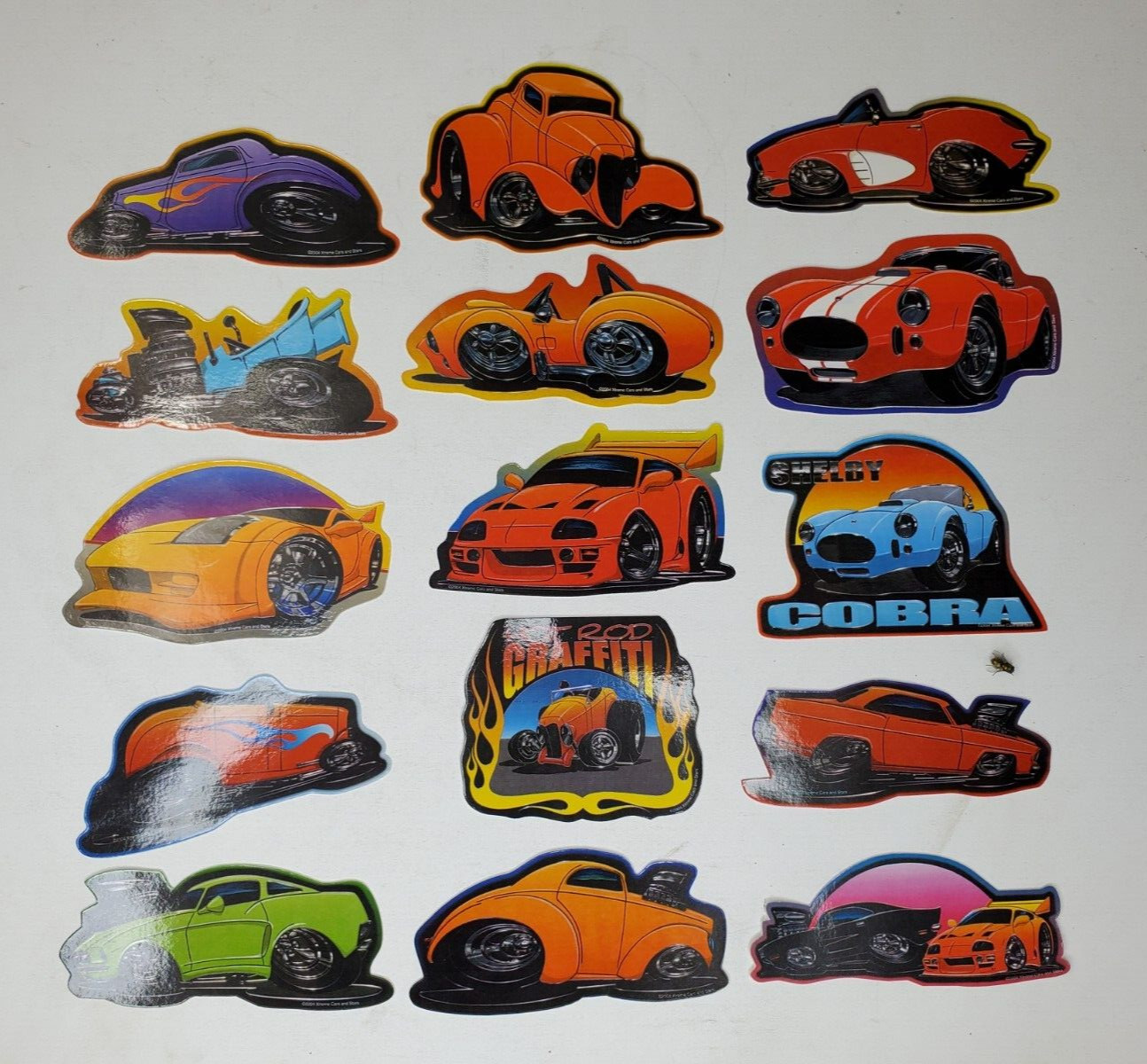 Vintage  Hot Rods Vending  Machine Stickers 2004 Muscle cars Complete Set of 15