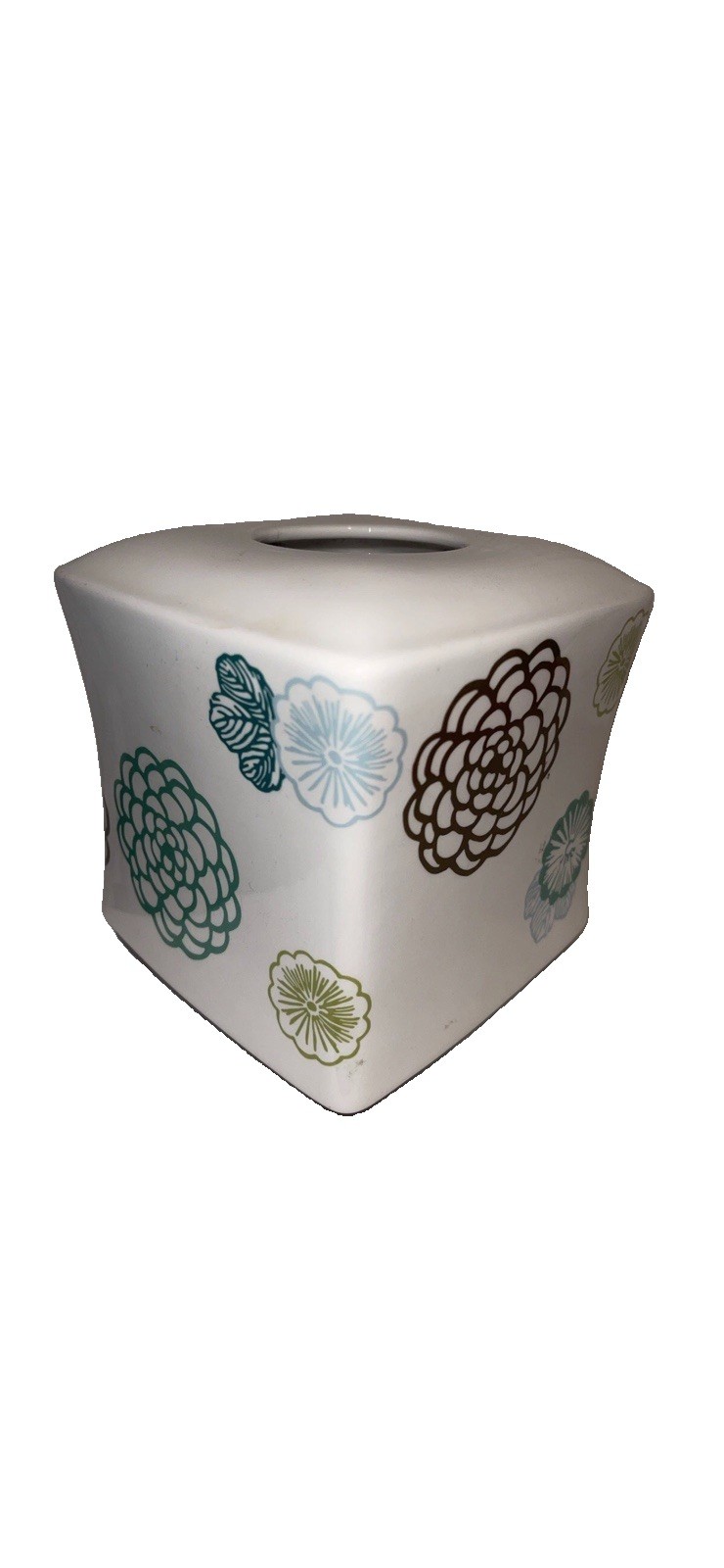 Nice Vintage Ceramic Tissue Box Cover Wamsutta Graphics