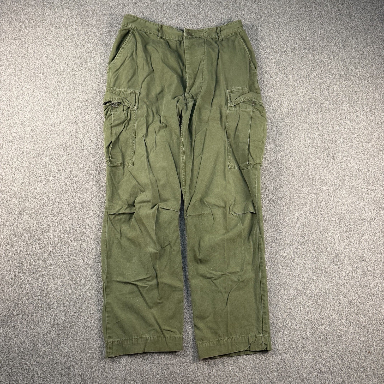 Vintage 60s Military Pants Medium 31x28 Poplin OG 107 1969 Jungle Vietnam Cargo