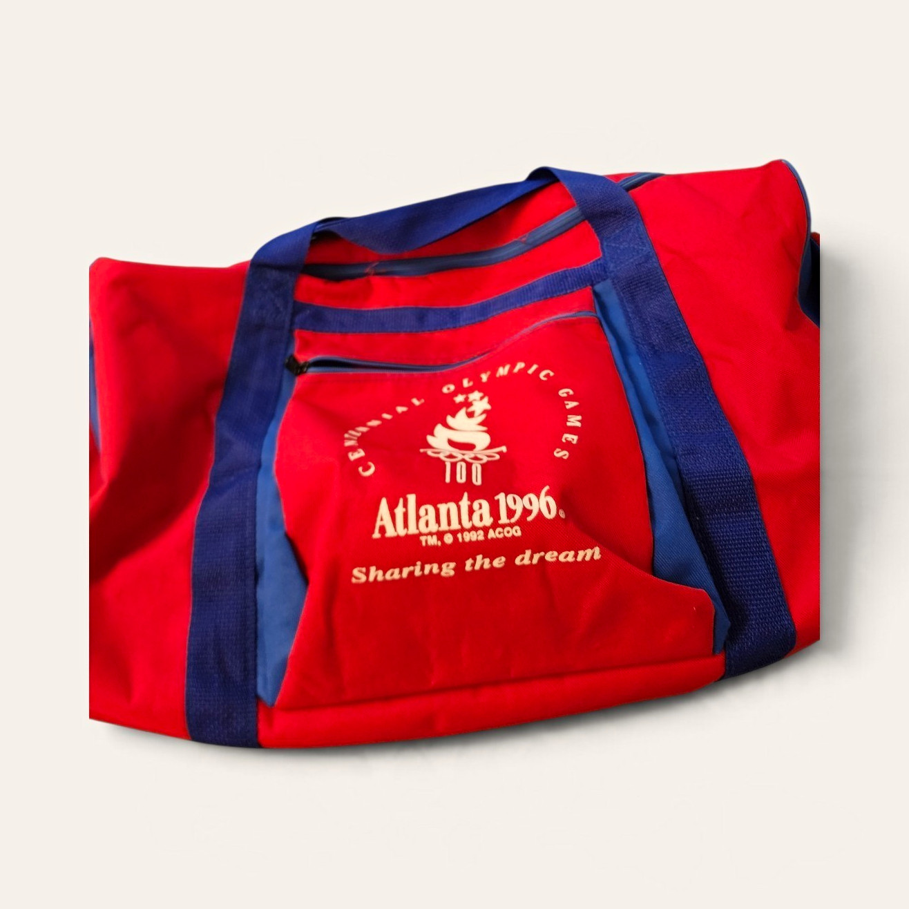 Coca-Cola Atlanta 1996 Centennial Olympic Games Red Blue Duffel Bag