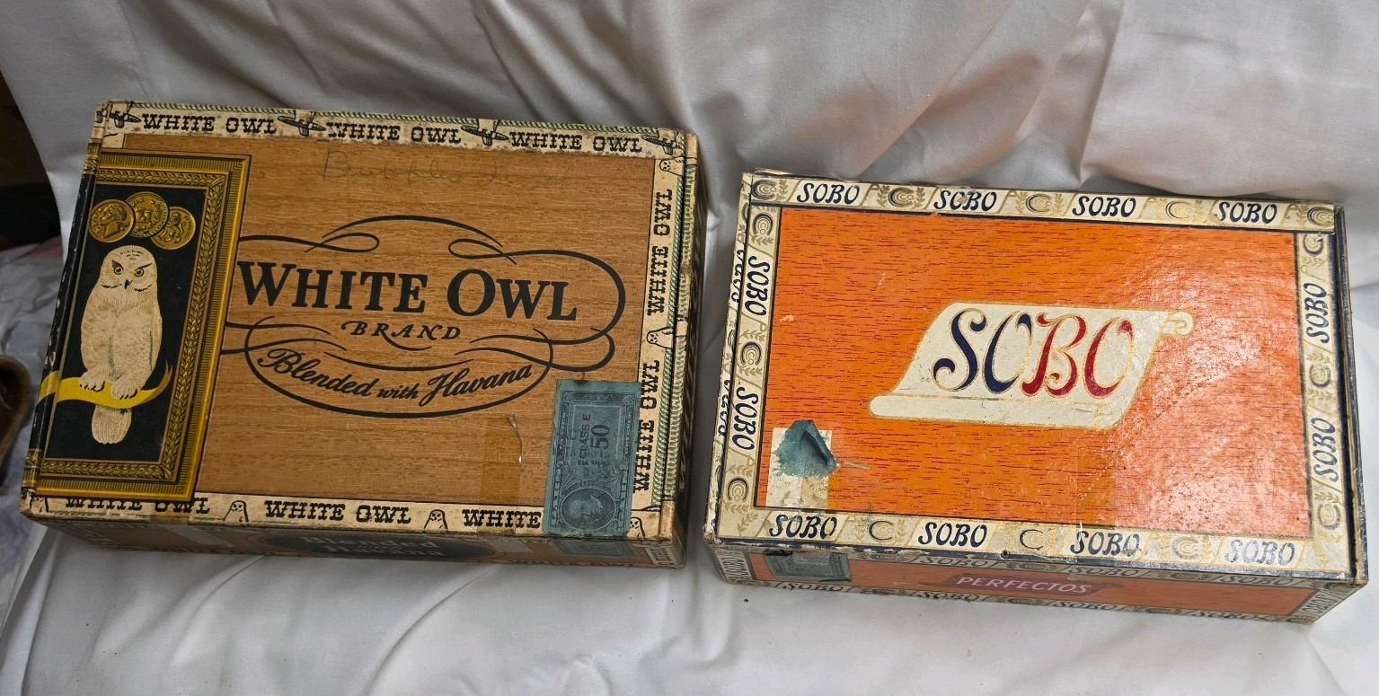 Vintage WHITE OWL & SOBO Cigar Boxes Pennsylvania 