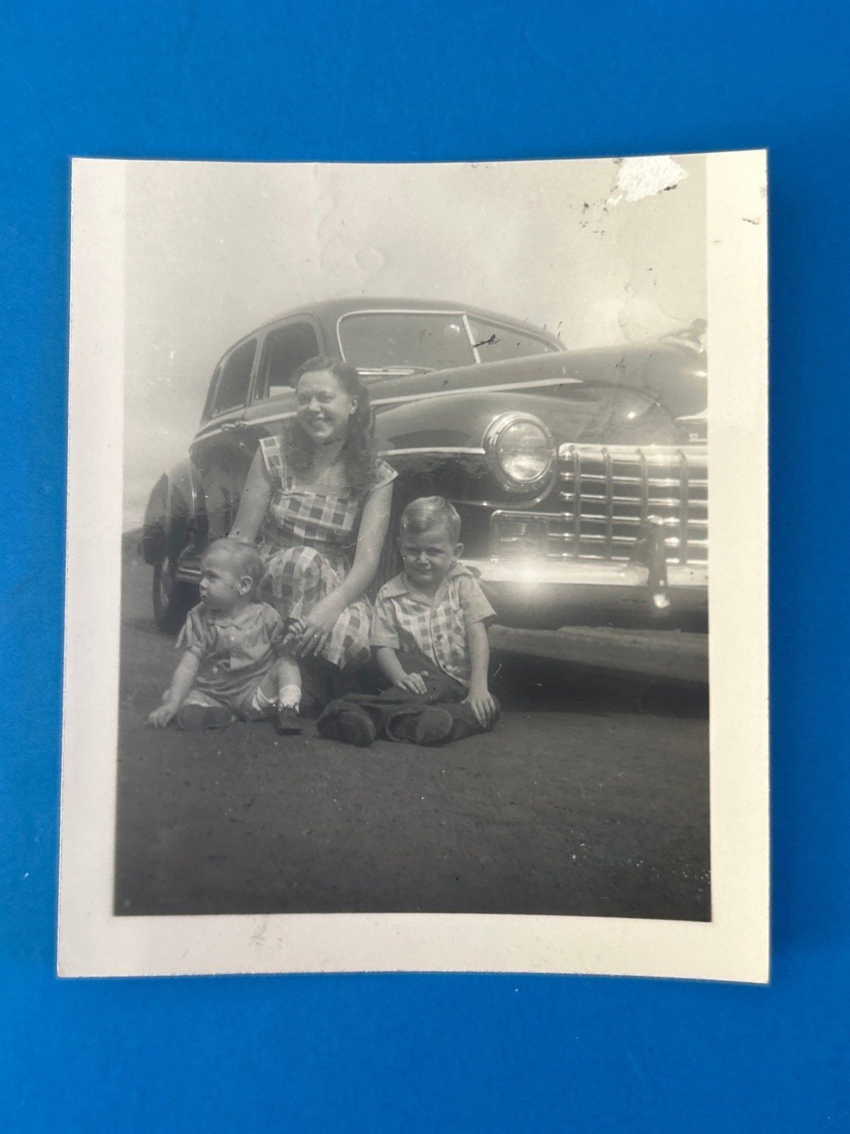 1941 Chevrolet Sedan Woman Children Vintage Auto Photo