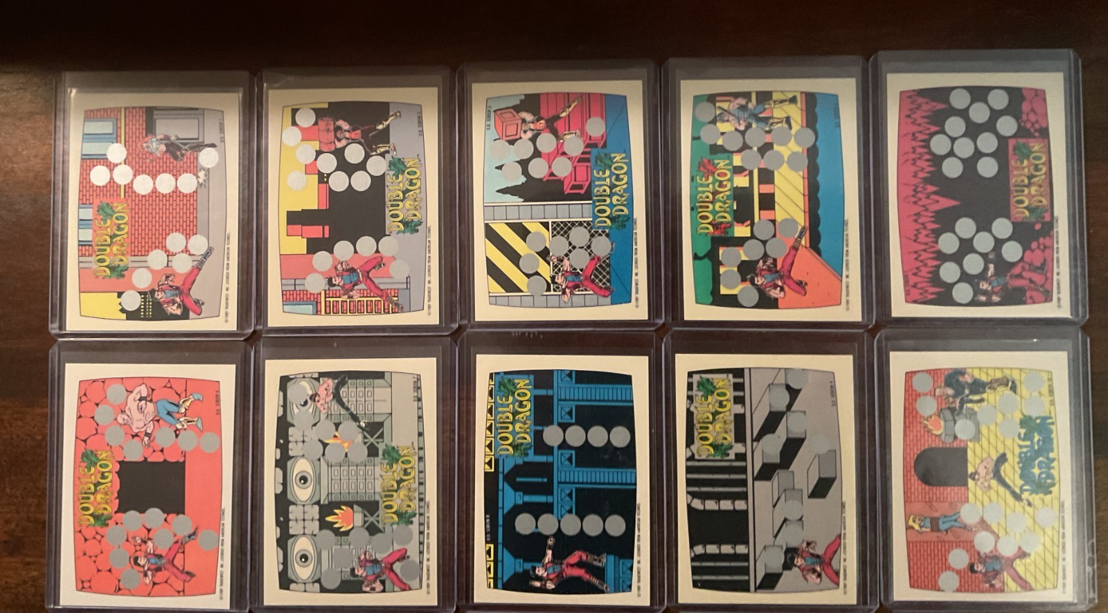1989 Topps Nintendo Double Dragon Scratch Off 10 Card Set