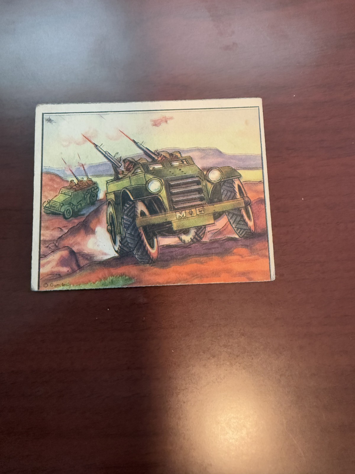 1939 Goudey Gum War News Pictures #58 British Armed Cars. VG/EX(oc)