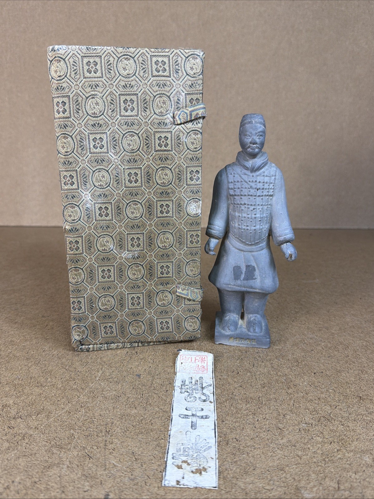 VTG Chinese Terracotta Warrior Statue Qin Dynasty Figure Asian Soldier 7.5
