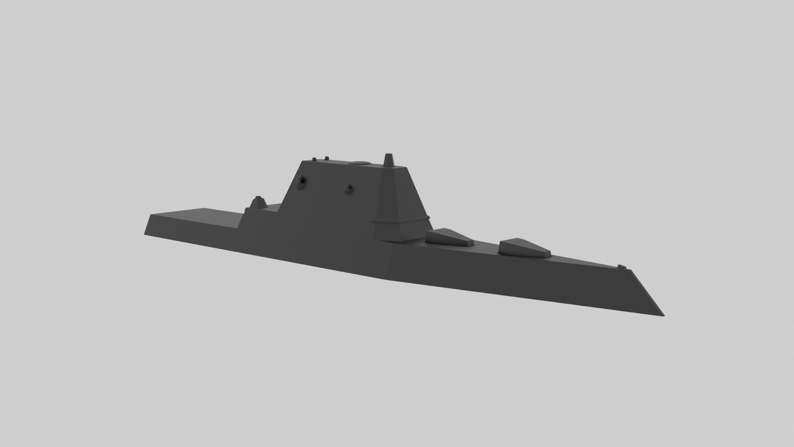 USS Zumwalt - 3d Model 8 Inches -Grey