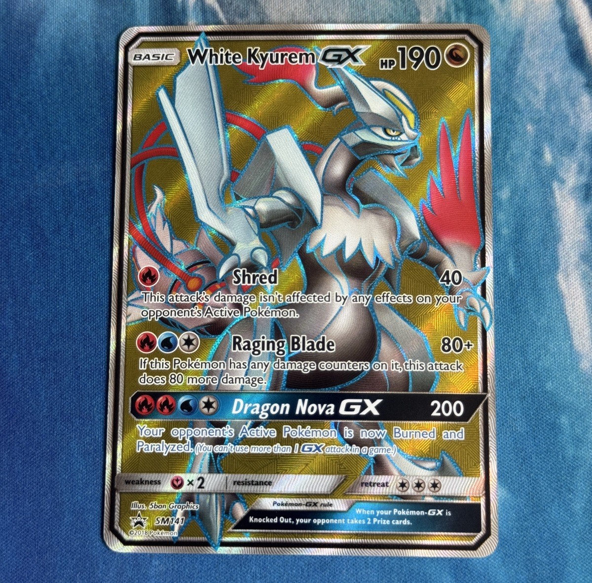 Pokemon TCG | Full Art Black Star Promo White Kyurem GX SM141 2018 Full Art