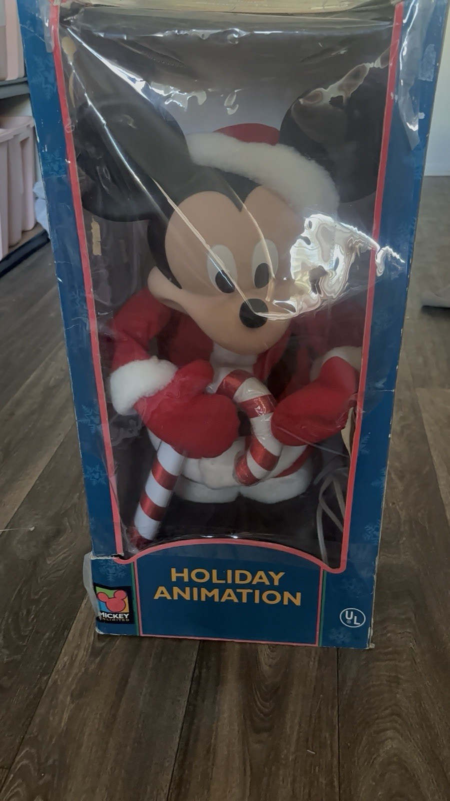 Vintage Disney Santa's Best Mickey Mouse Motion Animated Holiday Decoration Doll