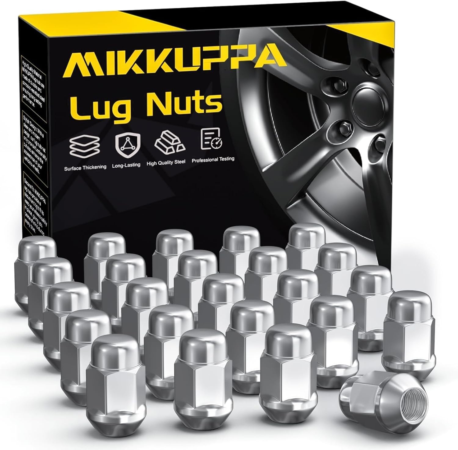 MIKKUPPA 24PCS M12x1.5 Lug Nuts, Replacement for Toyota Tacoma Tundra FJ Cruiser