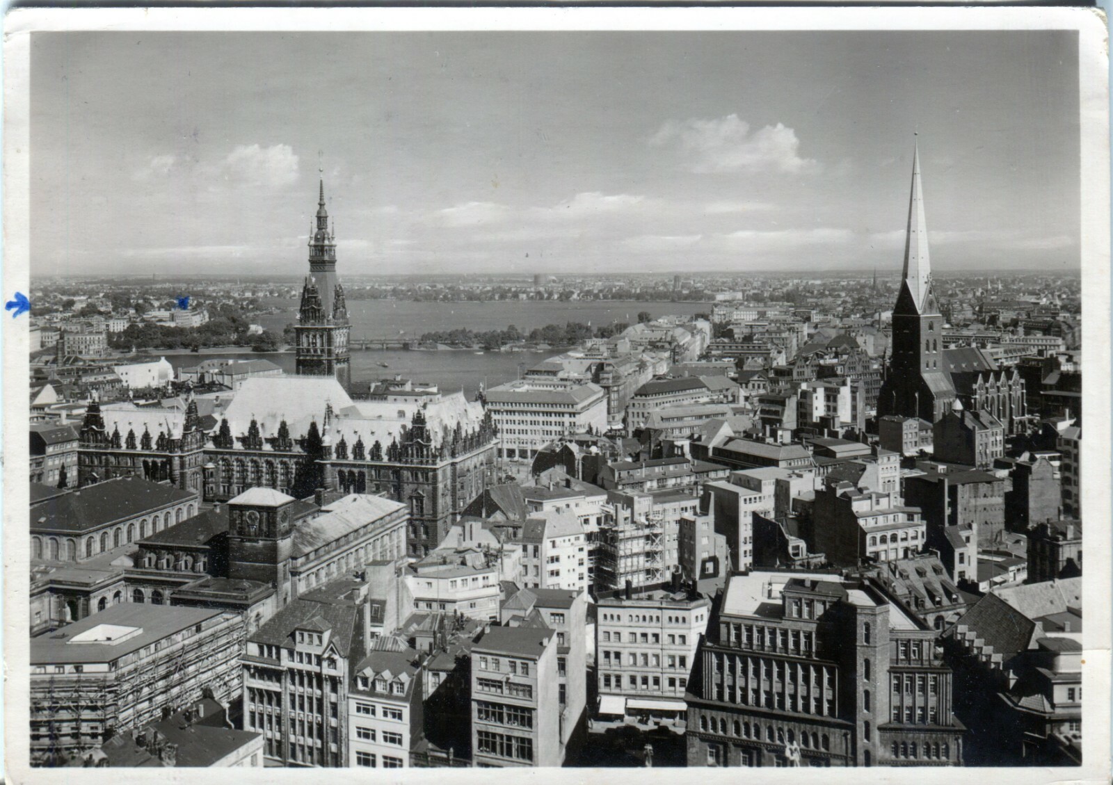 Germany AK Hamburg - Total View WWII cover continental size real photo postcard