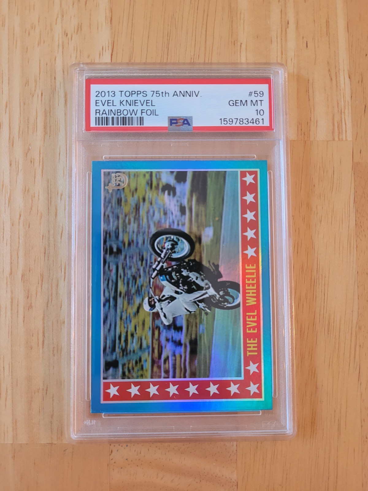 2013 Topps 75th Anniversary Rainbow Foil #59 Evel Knievel PSA 10 Gem Mint Pop 4