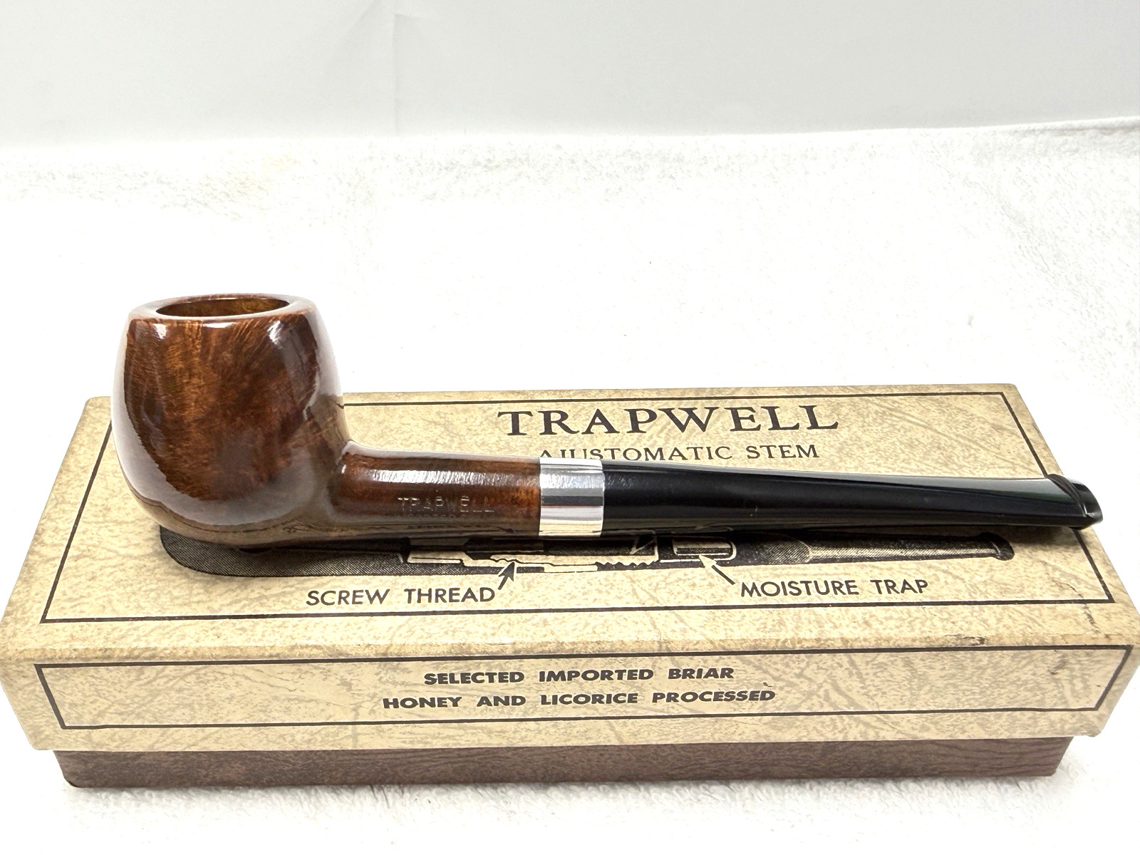 TRAPWELL by Sparta Pipes- Smooth Med/Sm  Smooth Apple 1950\'s NEW IN BOX