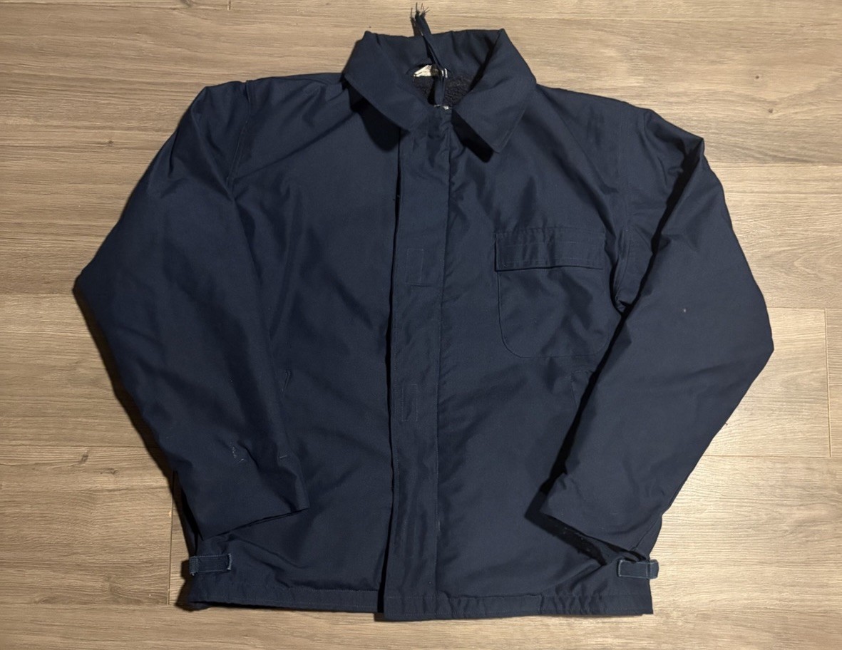 Vintage US Navy Jacket Large Cold Weather Flame Resistant Class 1 Full Zip