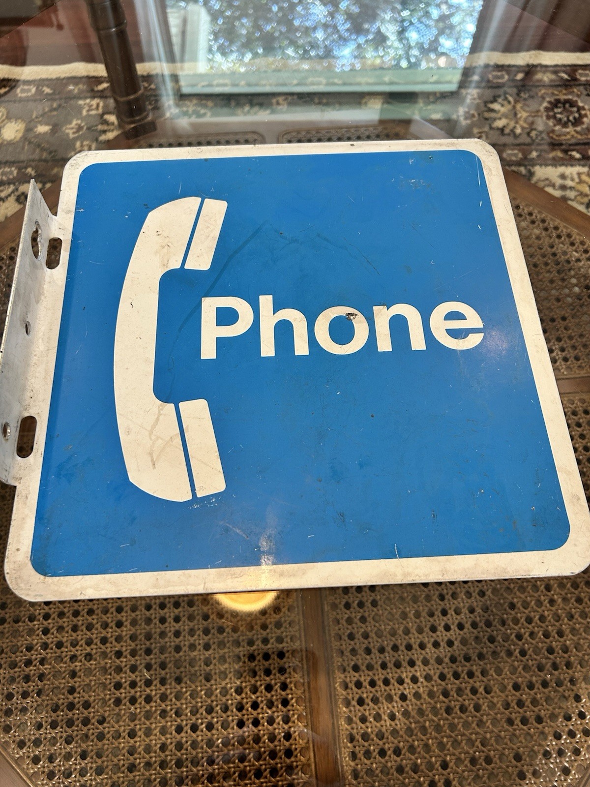Vintage Bell System Public Telephone Flange Sign 12” Metal