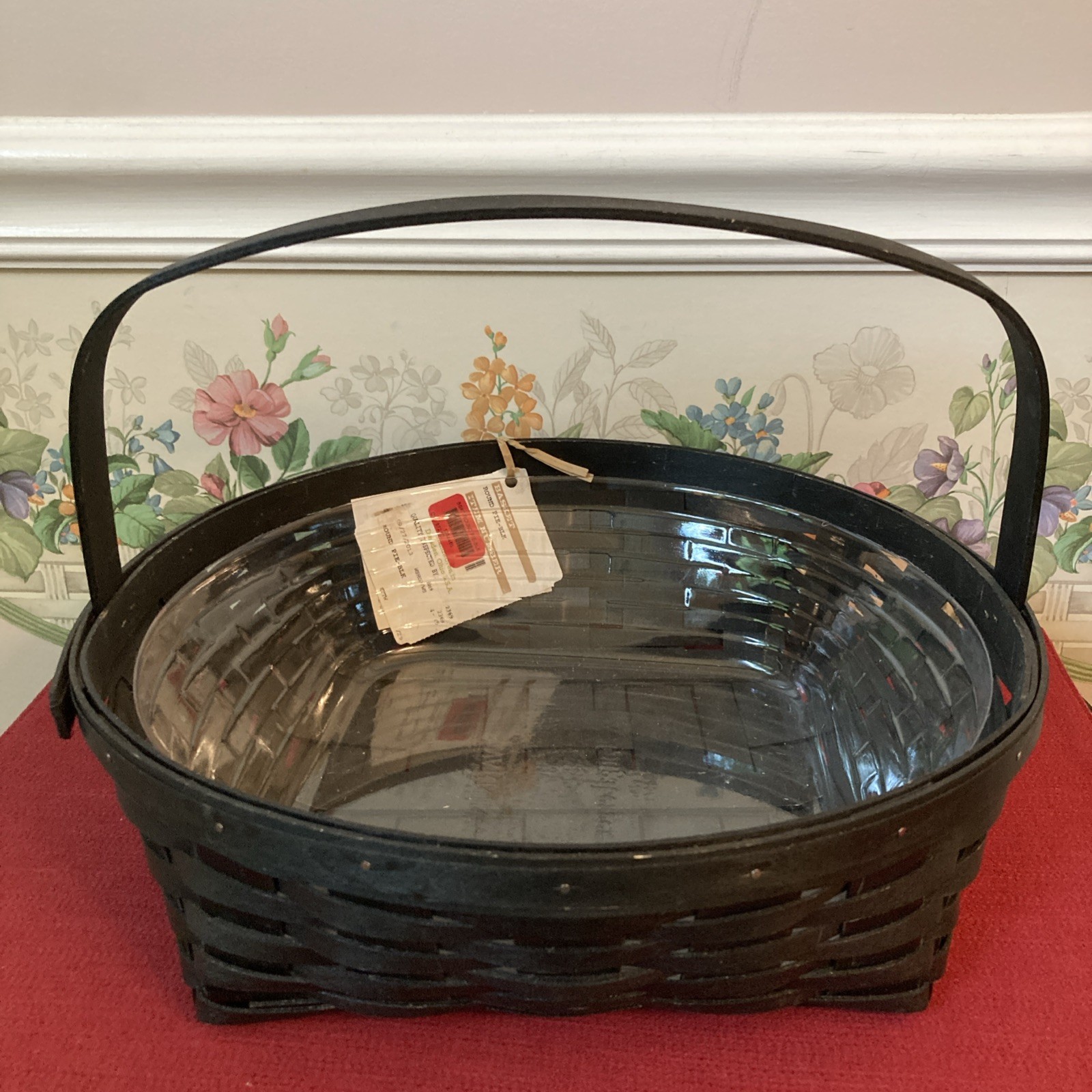 Longaberger RARE SEPT 2013 HOST EXCLUSIVE BLK HANDL ROUND PIE BSKT PROT BRND NEW