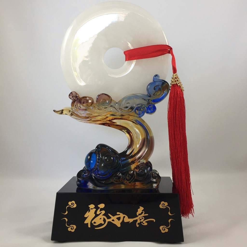 Liuli Crystal Glass Ping An Ru-Yi (Midden size) Ornament – Feng Shui Home Decor