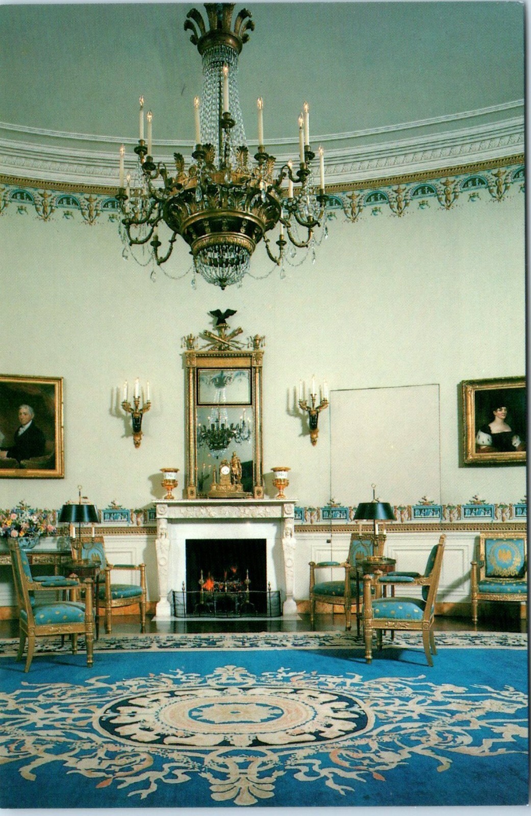Classical Motifs in the Blue Room at the White House, Washington D. C. Postcard