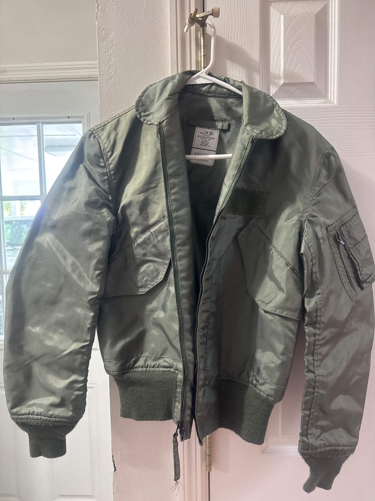VTG Military Flight Jacket Green CWU-45/P Cold Weather Aramid Flyers Jacket S