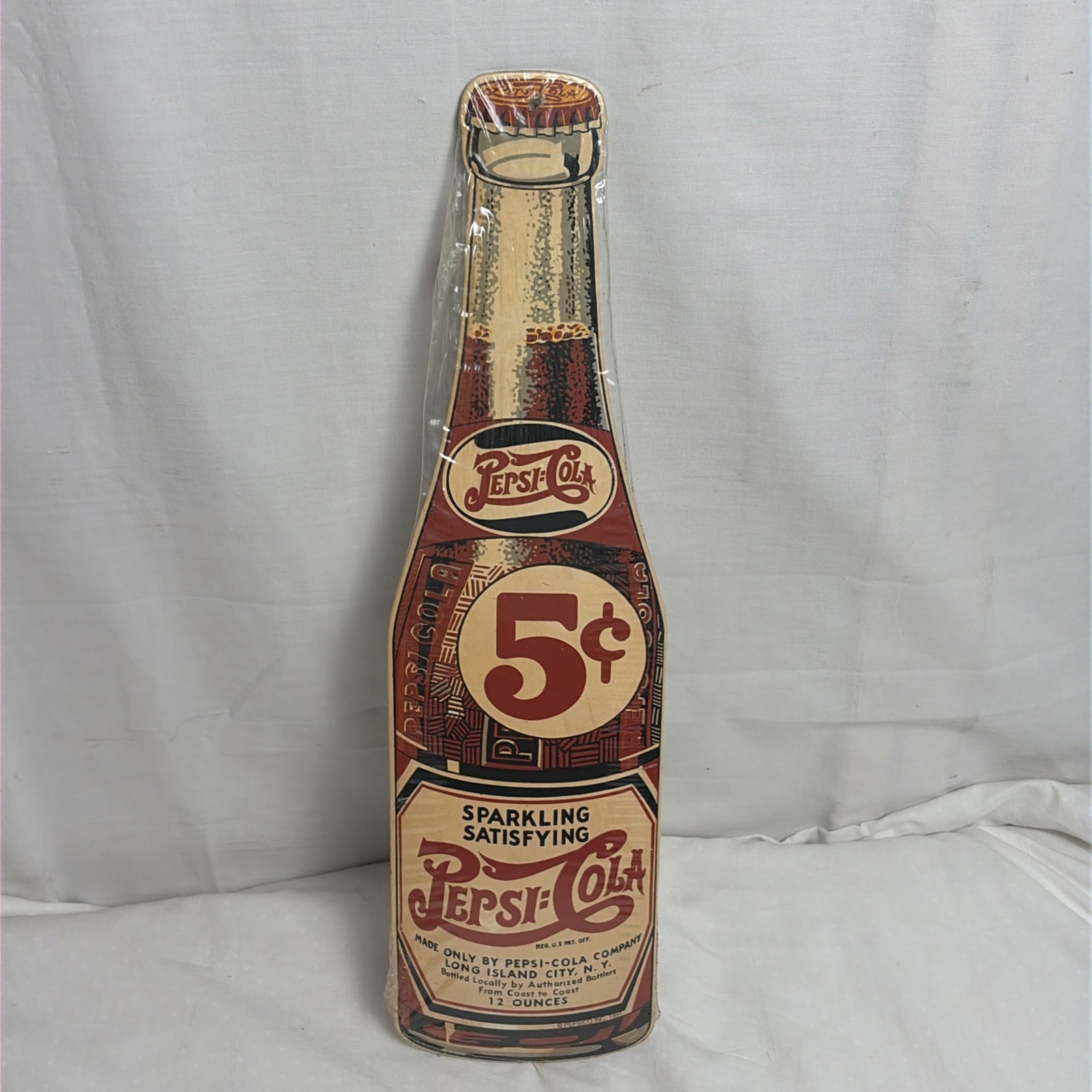 VINTAGE PEPSI-COLA 5 Cent Bottle Cardboard Display - 16 Inches Tall New