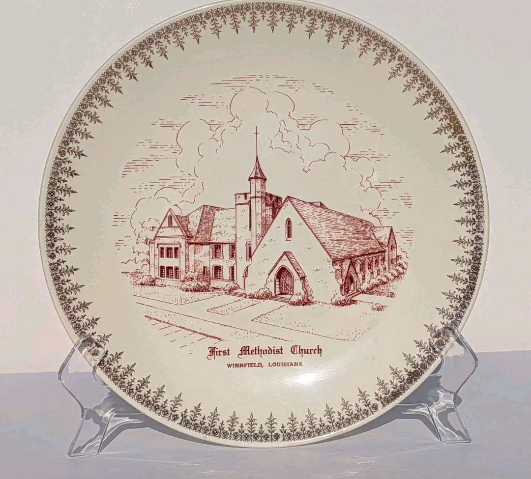 Vintage First Methodist Church - Winnfield, Louisiana - Commemorative Plate